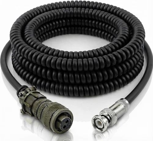 Coiled Accelerometer Cable - Retractile 2-Pin MIL-C-5015 to BNC Lead (SKU: BCNT-ACC-COIL-01) | BCNT TECHNOLOGIES