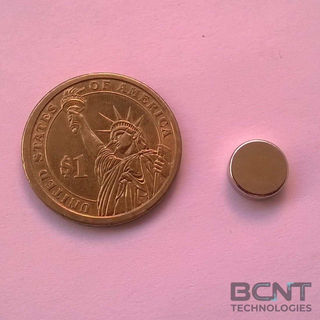Neodymium Disc Magnet - 10mm x 3mm N52 (SKU: D-10-3-Nxx) | BCNT TECHNOLOGIES