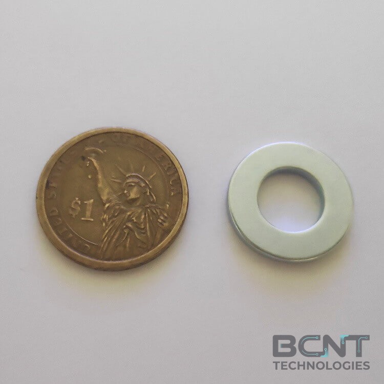 Neodymium Ring Magnet - 22mm OD x 11.5mm ID x 2.5mm thick N42 Ring (SKU: R-22-11.5H-2.50-N42) | BCNT TECHNOLOGIES