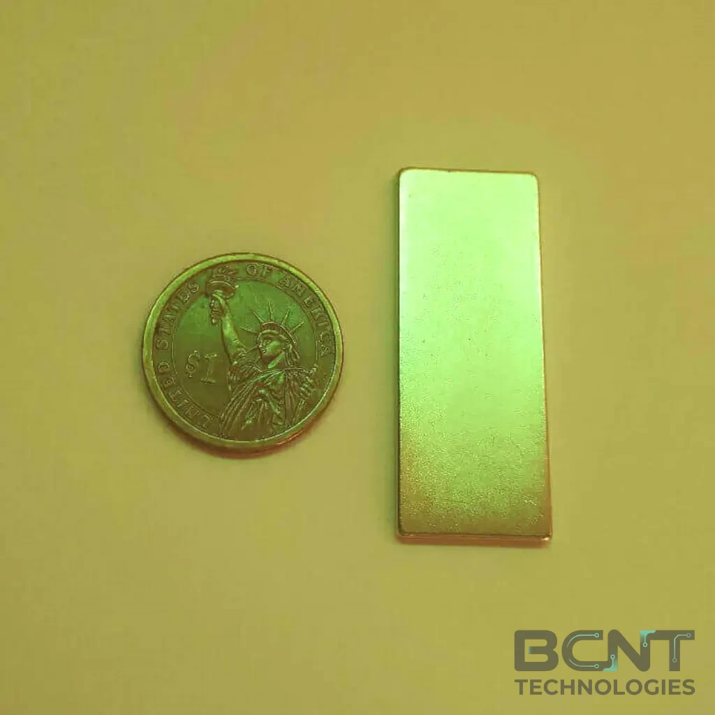 Neodymium Block Magnet - 50 x 20 x 2mm (SKU: B-50-20-2-N35) | BCNT TECHNOLOGIES