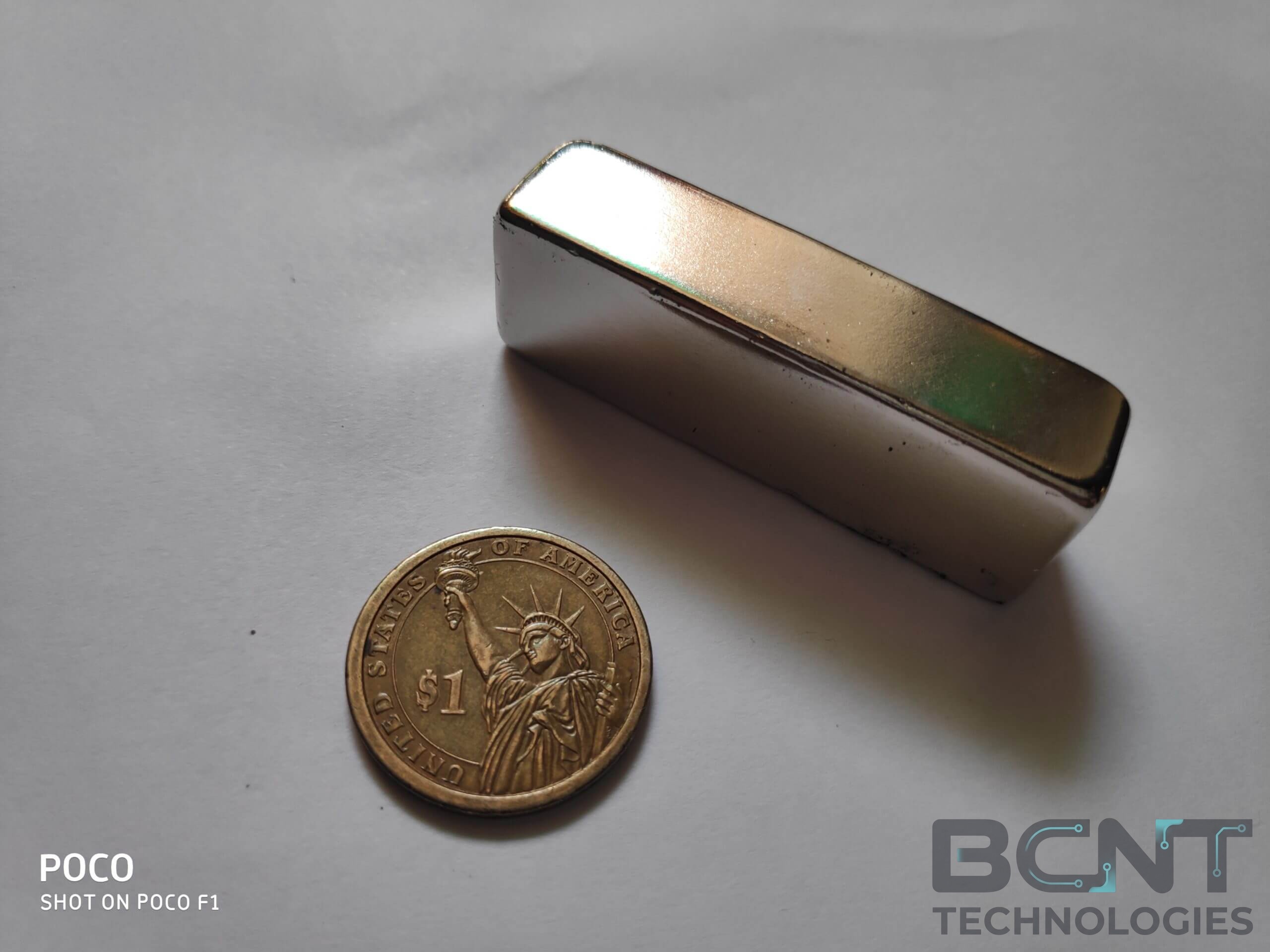 Neodymium Block Magnet - 60mm x 20mm x 15mm (SKU: B-60-20-15-N35) | BCNT TECHNOLOGIES