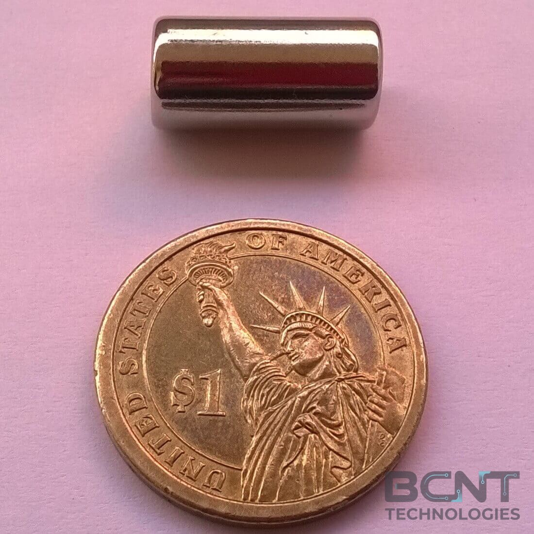 Neodymium Cylinder Magnet - 8 x 15mm Strong Cylinder (SKU: C-8-15-N35) | BCNT TECHNOLOGIES