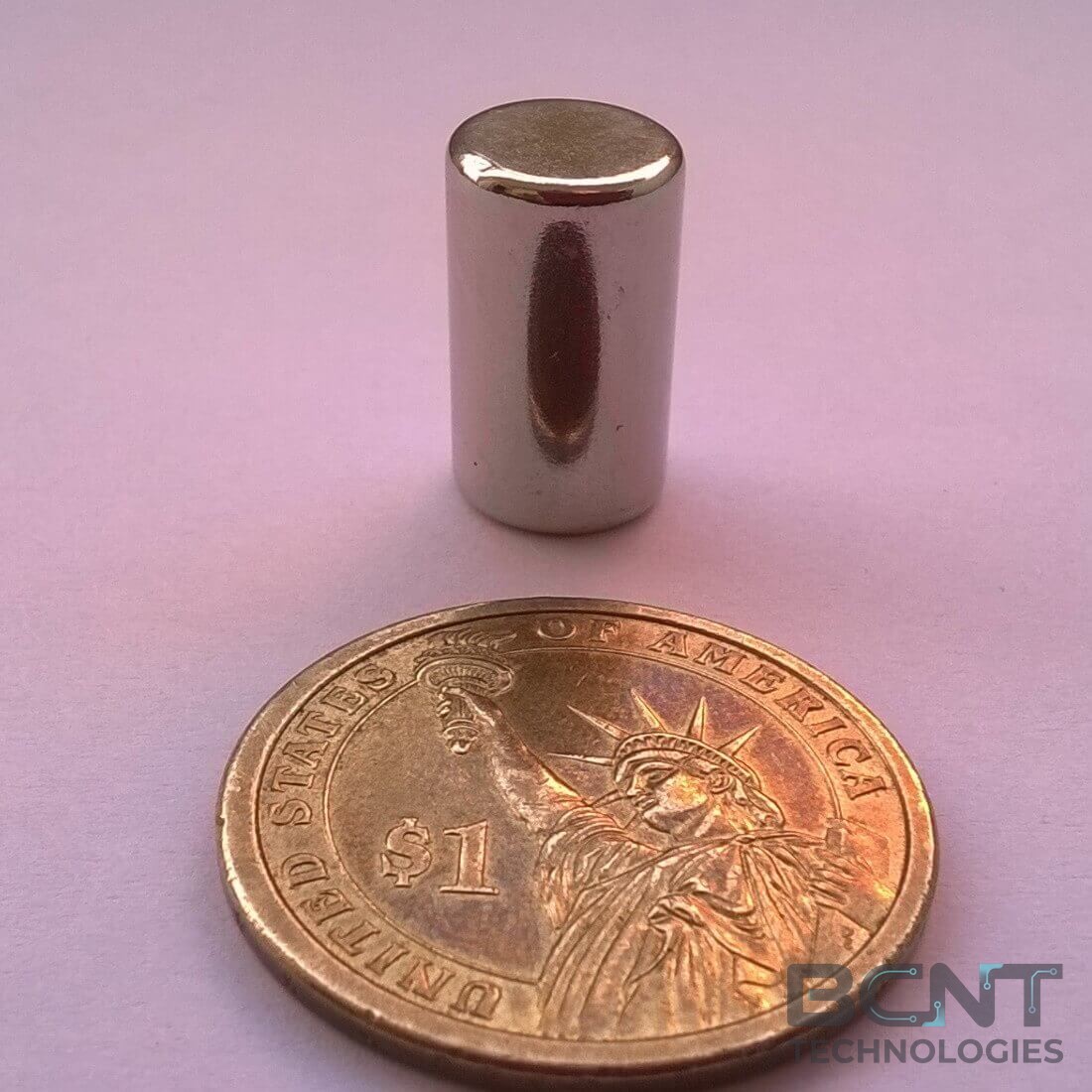 Neodymium Cylinder Magnet - 8 x 25mm Strong Cylinder (SKU: C-8-25-N35) | BCNT TECHNOLOGIES