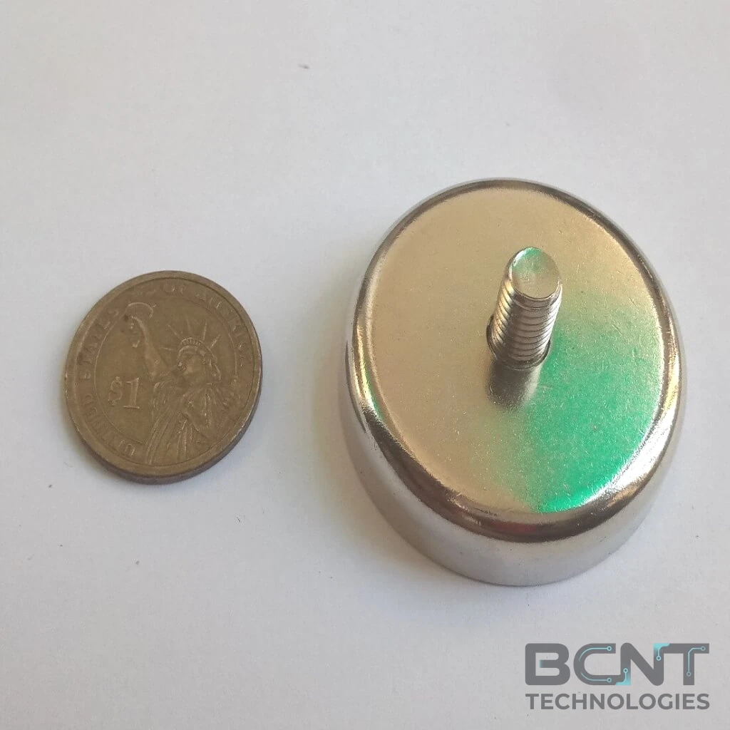 Neodymium Pot Magnet - External Thread PME C48 Strong Force 80Kg (SKU: PME-C48) | BCNT TECHNOLOGIES