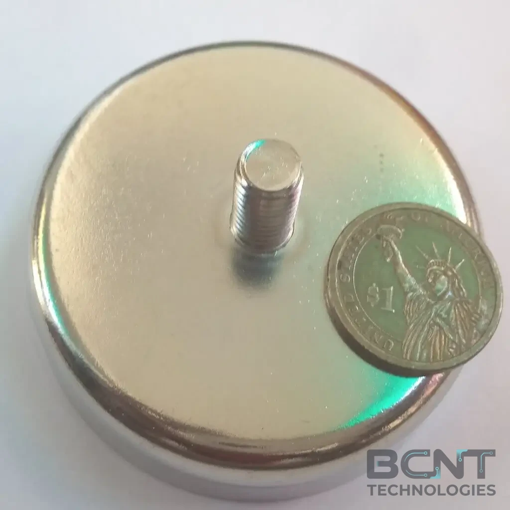 Neodymium Pot Magnet - External Thread PME C75 Strong Force 162Kg (SKU: PME-C75) | BCNT TECHNOLOGIES