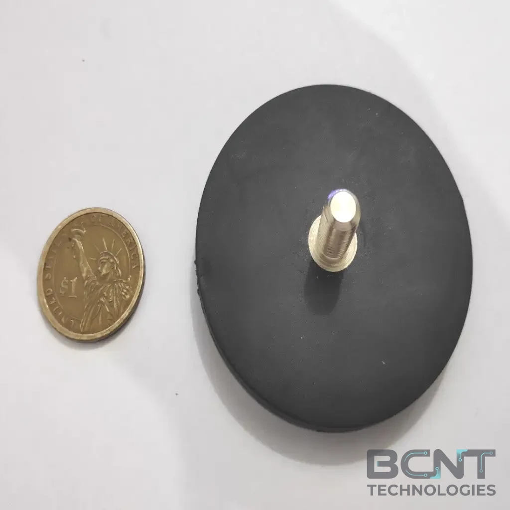 Rubber Coated Neodymium Pot Magnet - External Thread Rubber Pot PME H66 Strong Force 18.4kg (SKU: PME-H66) | BCNT TECHNOLOGIES