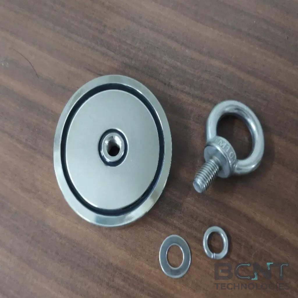 Neodymium Hook Magnet - Fishing with M10 Eyebolt PME RS75 3 Strong Force 200Kg (SKU: PME-RS75-3) | BCNT TECHNOLOGIES