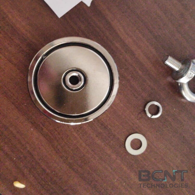 Neodymium Hook Magnet - Fishing with M8 Eyebolt PME RS60 3 Strong Force 112Kg (SKU: PME-RS60-3) | BCNT TECHNOLOGIES