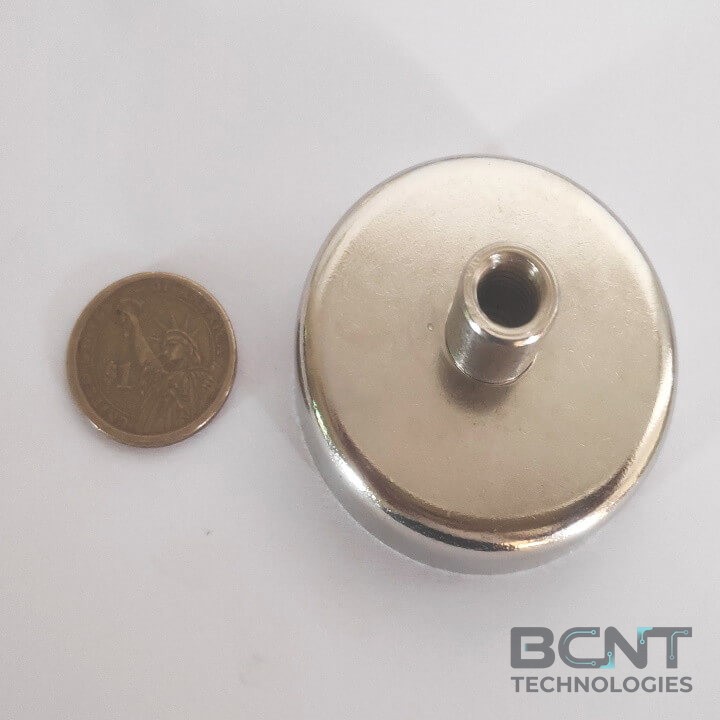 Neodymium Pot Magnet - Internal Thread PME D60 Strong Force 112.0kg (SKU: PME-D60) | BCNT TECHNOLOGIES