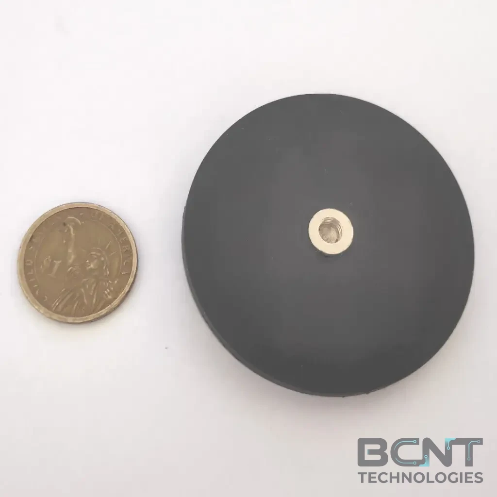 Rubber Coated Neodymium Pot Magnet - Internal Thread Rubber Pot PME G66 Strong Force 18.4kg (SKU: PME-G66) | BCNT TECHNOLOGIES