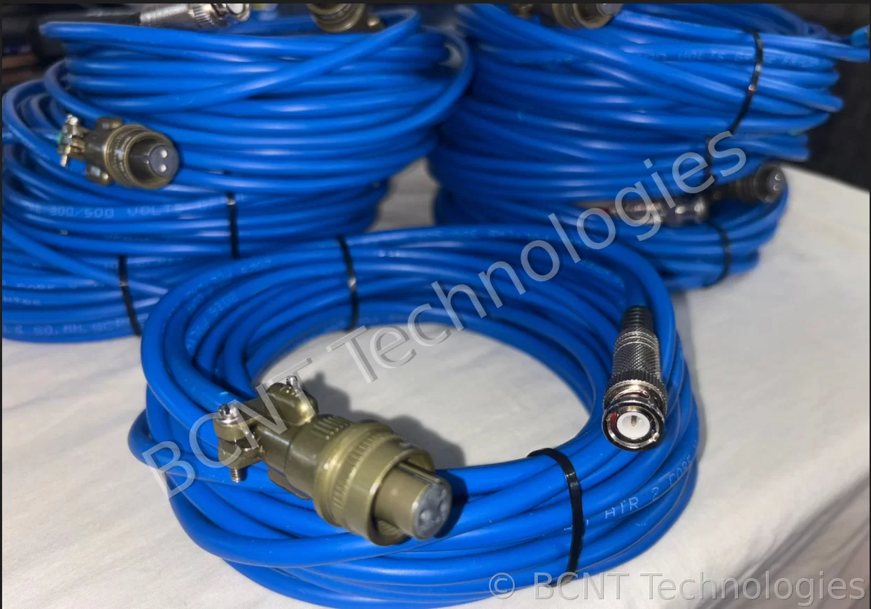 Vibration sensor cable 2 Pin MIL to BNC - View 2 (SKU: BCNT-JS-DB)