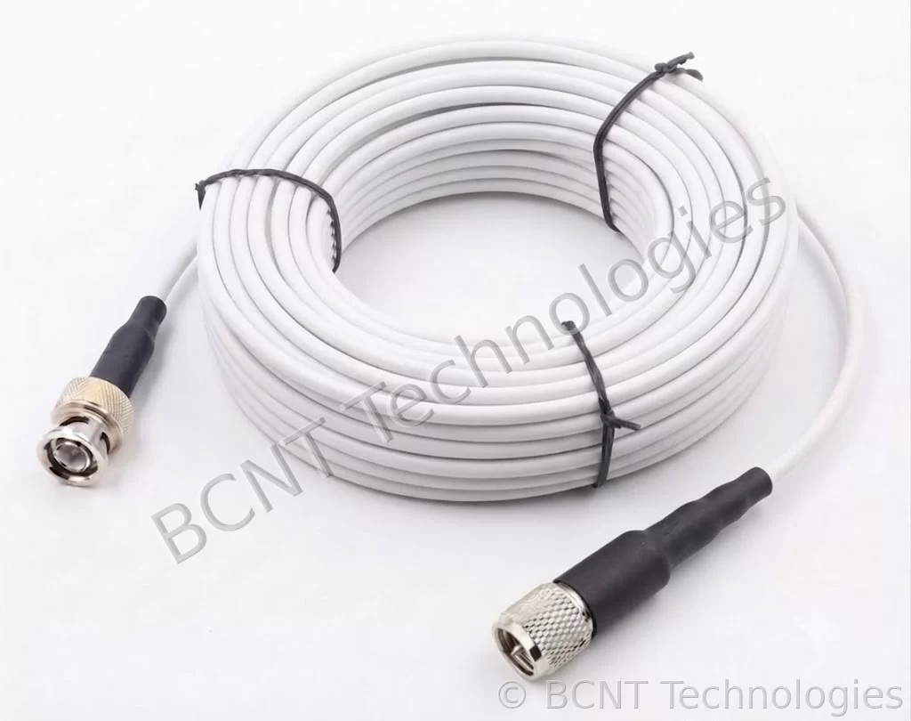 Low-Noise Coaxial Sensor Cable with one end 10-32 Microdot male connector and other end BNC